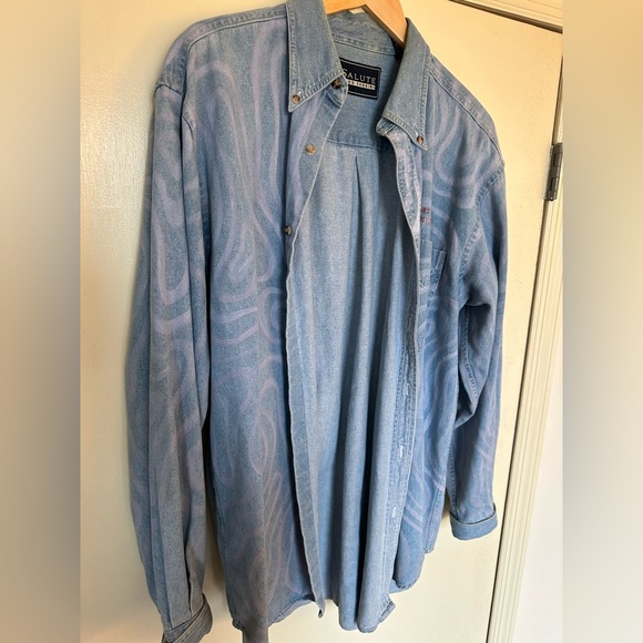 Vintage denim swirl pattern shirt - Picture 3 of 6